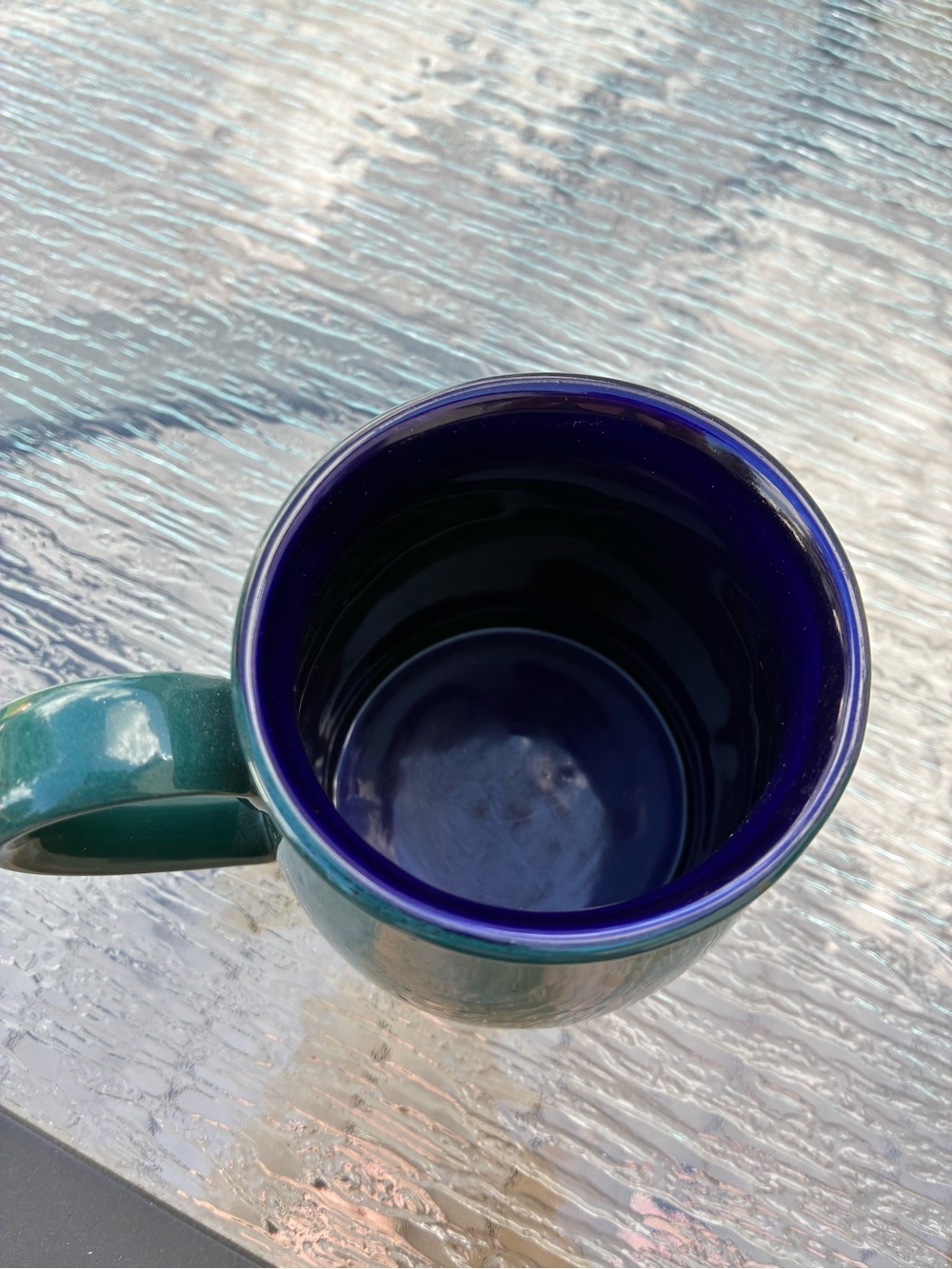 Gibson Housewares Green Blue Two-Tone Speckled Belly Shape Mug - Picture 2 of 8
